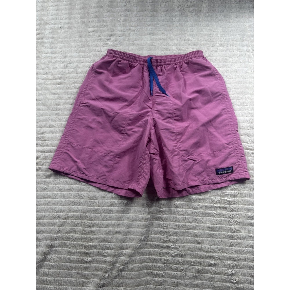 Patagonia Baggies Swim Trunks Men Small 5-6" Pink Mesh Lined Shorts Nylon Hybrid